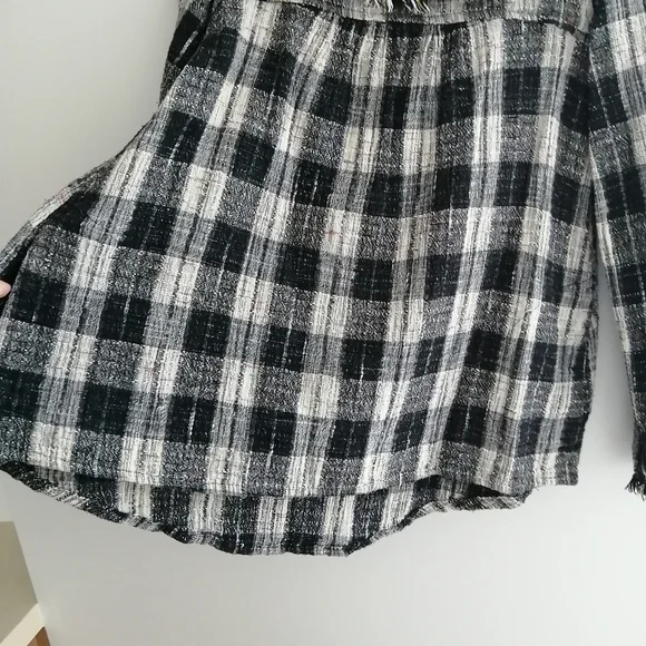 Free People Walk In The Park Plaid Tunic Top XS - Picture 9 of 16